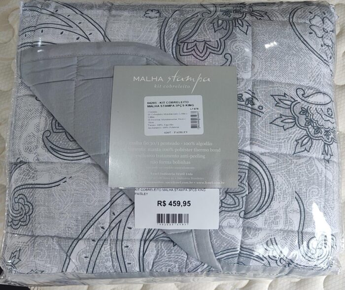 KIT COBRELEITO MALHA STAMPA3PCS KING PAISLEY - Imagem 2