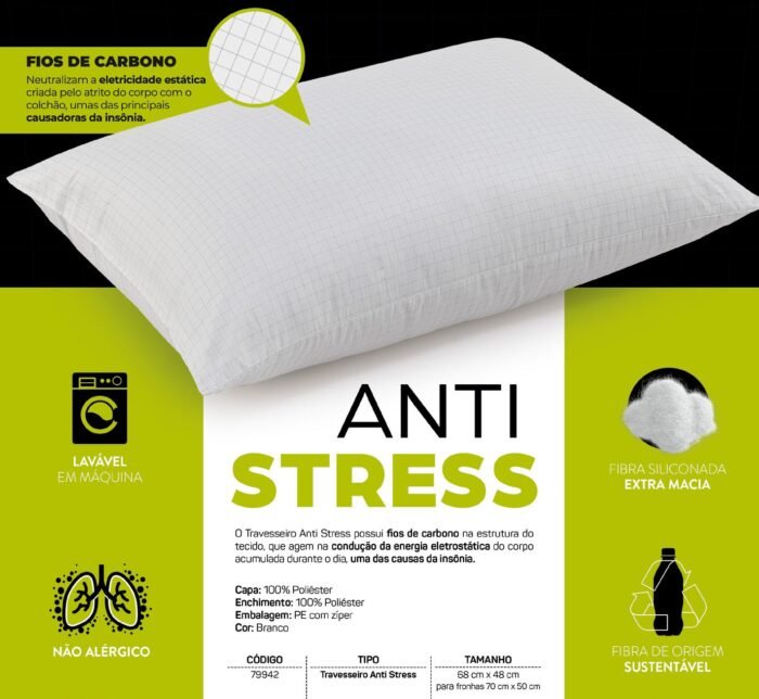 TRAVESSEIRO ANTI STRESS 68cm x48cm - Imagem 2